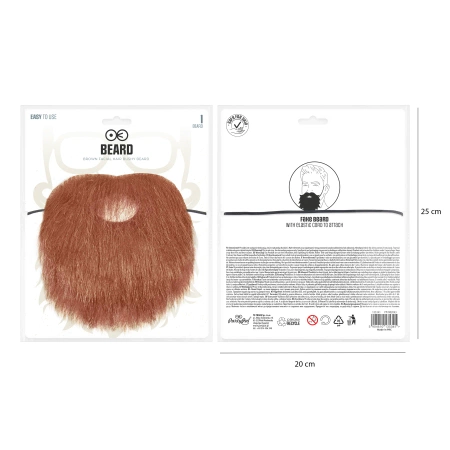 Sztuczna brązowa broda krótka na gumce