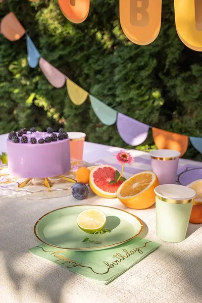 Talerzyki papierowe kolorowy mix 21 cm 6 szt.