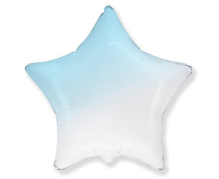 Gwiazdka ombre jasnoniebieski balon foliowy 18''