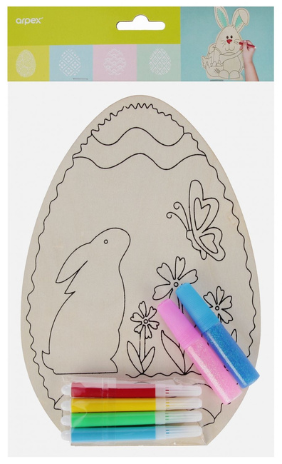 Dekoracja wielkanocna do kolorowania JAJKO drewniane DIY