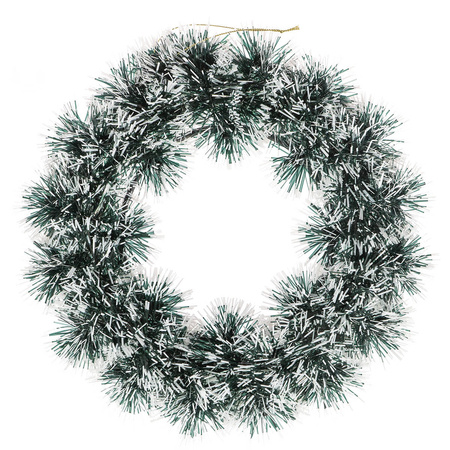 Wianek ozdobny na drzwi, świąteczny stroik zielono biały