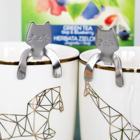 Łyżeczki kotki 2 szt. SREBRNE