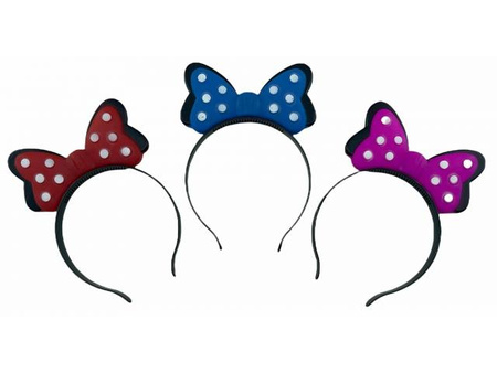 Opaska świecąca w ciemności Myszka Minnie kokardka