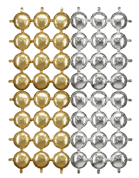 Panel Ścianka balonowa kurtyna dwustronna, złoto-srebrna 78x107 cm