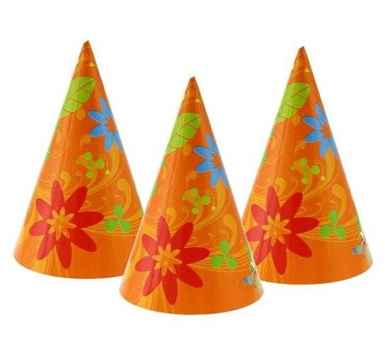 Czapeczka papierowa 1szt Kwiatki