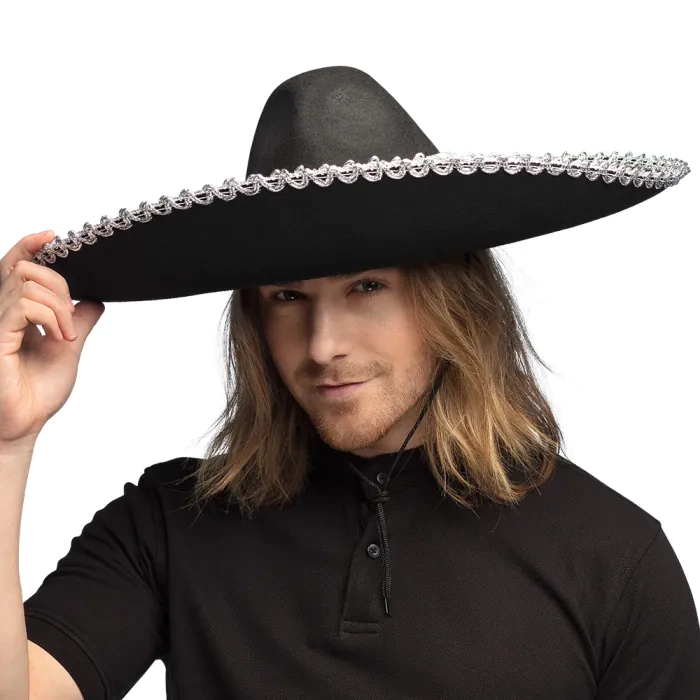 Meksykański kapelusz dla dorosłych Sombrero czarny 1 szt.