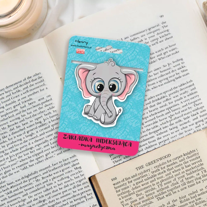 Zakładka magnetyczna do książki - SŁONIK 1 szt.