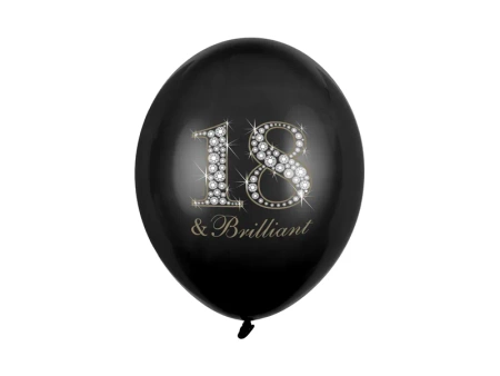 Balon gumowy 18 urodziny czarny mat 12 cali 30 cm 1 szt.