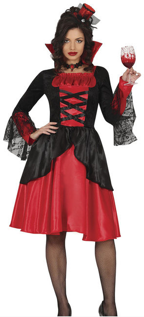 Wampirzyca z kołnierzem sukienka strój dla dorosłych Guirca