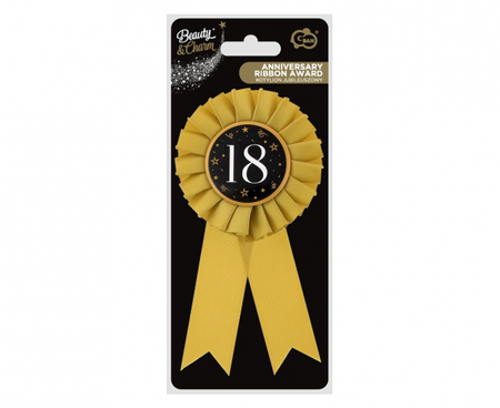 Kotylion Order 18 URODZINY złoto-czarny