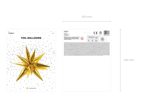 Gwiazda 3D balon foliowy ZŁOTY 95 cm