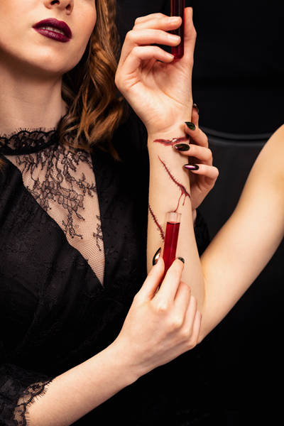 Tatuaże zmywalne wodne Blizny ślady krwi rany Halloween mix