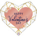 Balon foliowy serce geometryczny Happy Valentines Day 29 cali 73 cm