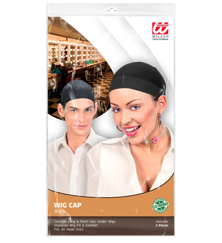Czepek pod perukę czarny 2 szt.