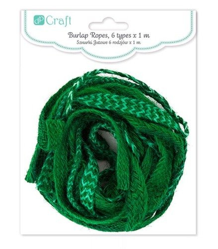 Sznurek jutowy 6 szt. zielony