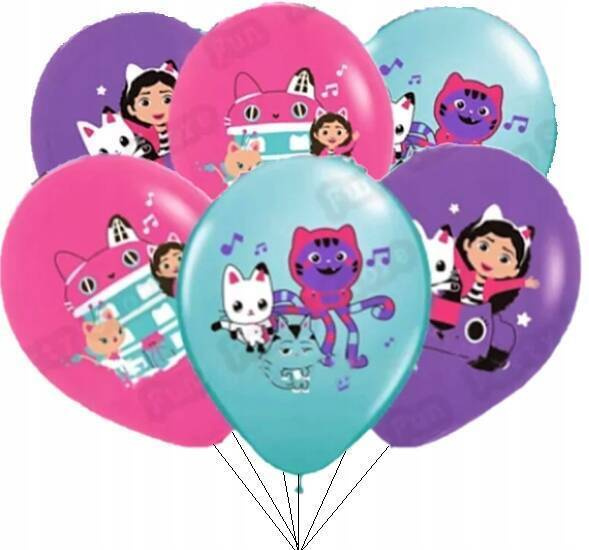 Koci Domek Gabi balony gumowe z nadrukiem 12 szt. mix