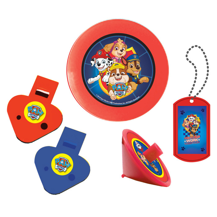 Zestaw upominkowy PSI PATROL (frisbee, breloki, gwiazdki, bączki)