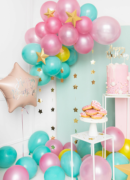 Gwiazdka Happy Birthday balon foliowy 40 cm różne kolory