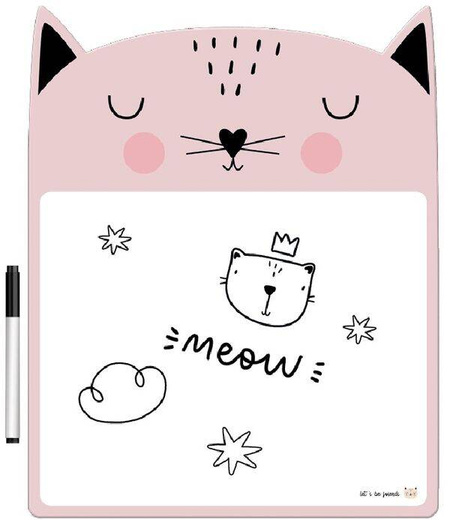 Tablica suchościeralna magnetyczna kotek + marker