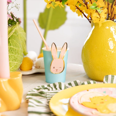 Kubeczki papierowe zajączki Wielkanoc 220 ml DIY mix 6 szt.