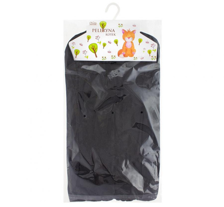 Peleryna z kapturem i ogonem CZARNY KOT