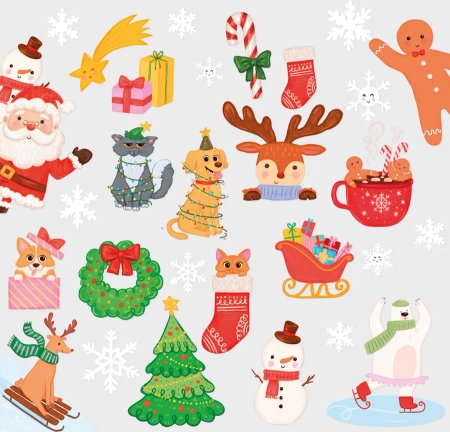 Naklejki na okno szybę Boże Narodzenie Mix