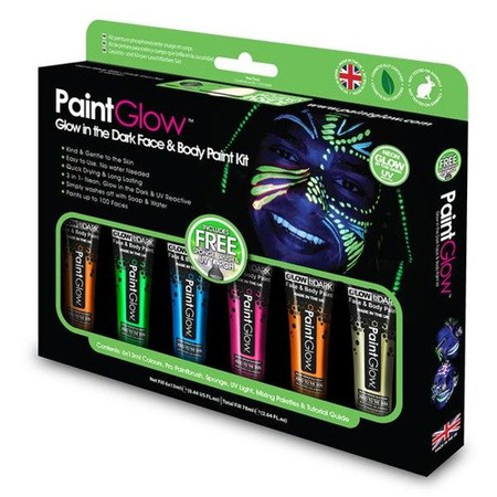 Zestaw Farby świecące w ciemności i UV PaintGlow 6 x 13ml