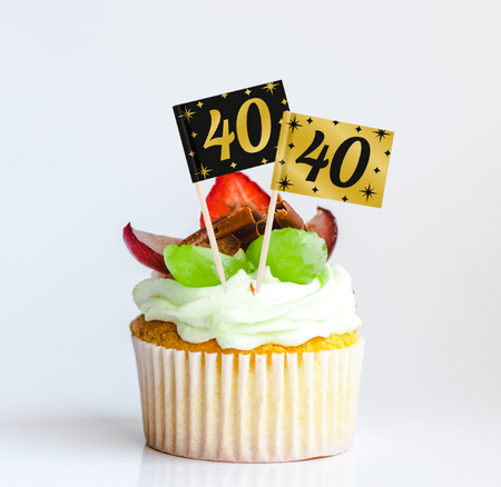 Toppery dekoracyjne, pikery na imprezę 40-ste urodziny 50 szt.