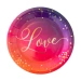 Talerzyki papierowe tęczowe Love Walentynki 18 cm 6 szt.
