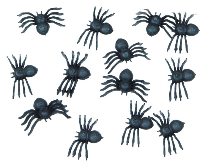 Dekoracja halloweenowa Pająki 2 cm 70 sztuk