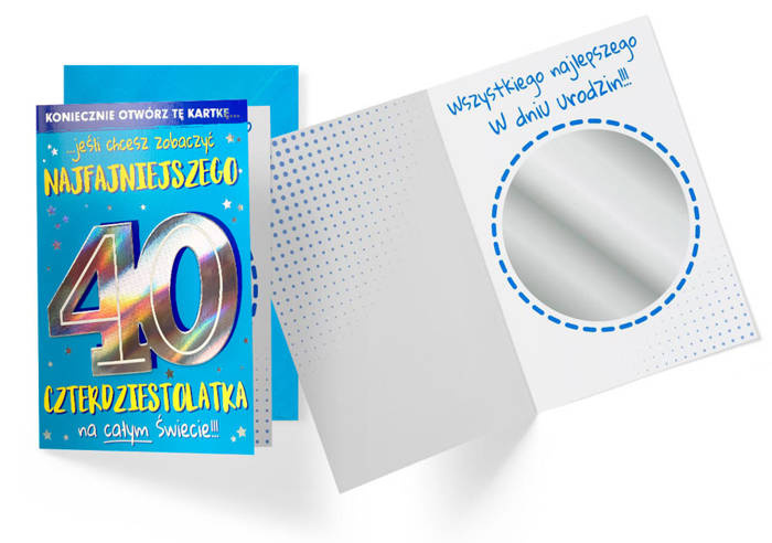 Kartka okolicznościowa urodzinowa dla 40-latka lusterko