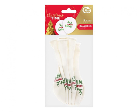 Balony lateksowe WESOŁYCH ŚWIĄT Rogi Renifera 12 cali 5 szt.