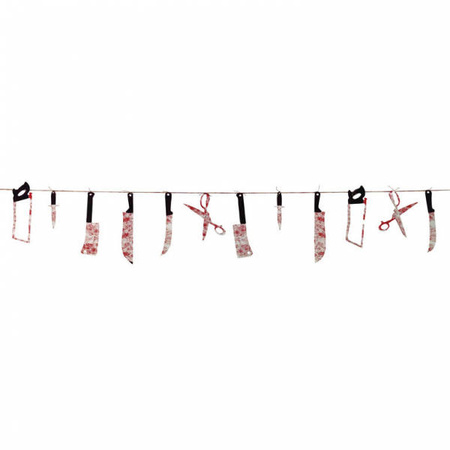 Girlanda baner Halloween noże, piły 230 cm