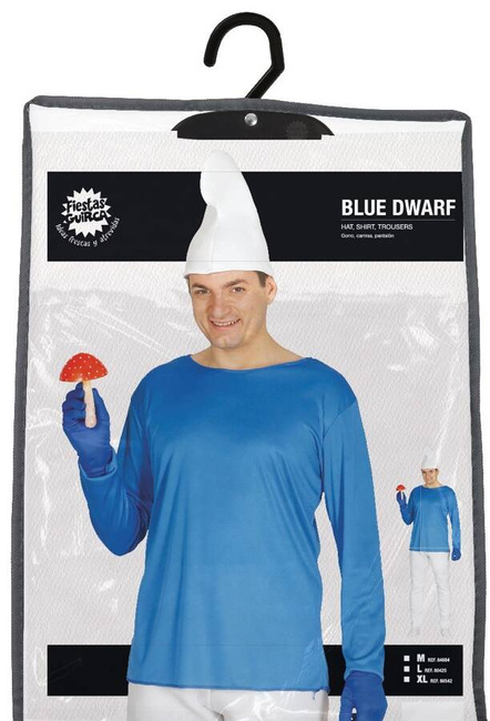 Strój męski Smerf krasnal skrzat