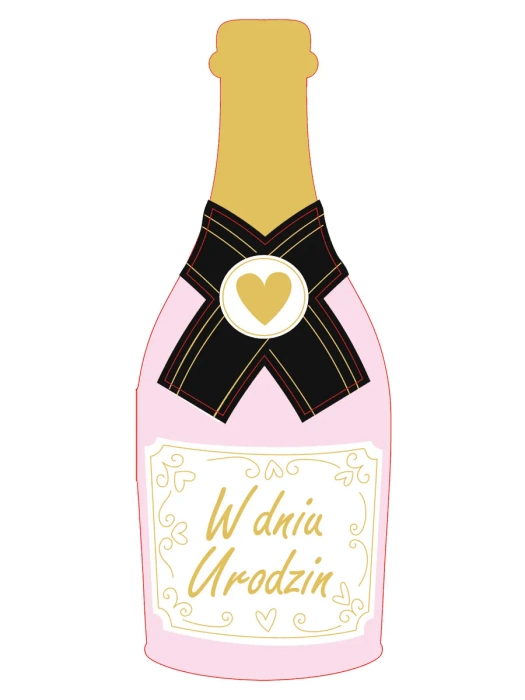 Kartka urodzinowa Szampan różowy