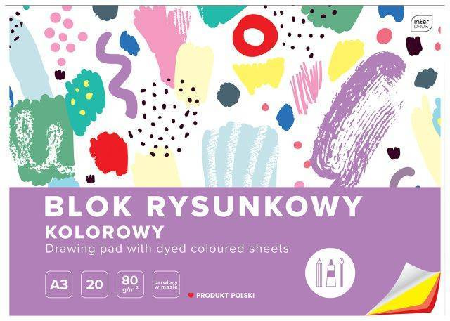 Blok rysunkowy kolorowy A3 20 kartek