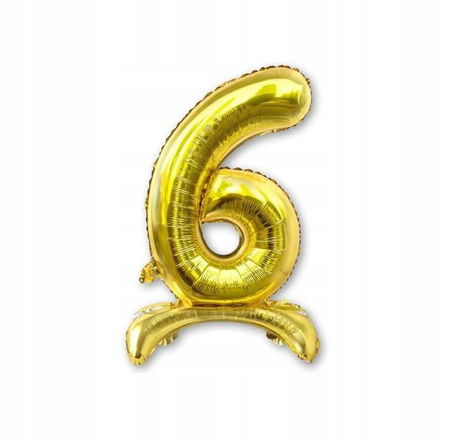 BALON foliowy stojący CYFRA złota XL 75 cm