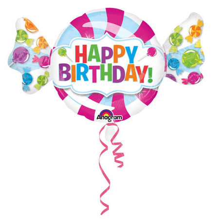Cukierek HAPPY BIRTHDAY balon foliowy 101 cm