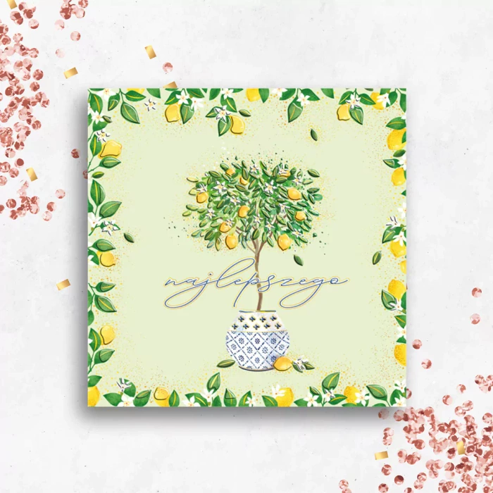 Kartka z życzeniami drzewko cytrynowe cytryny 1 szt.