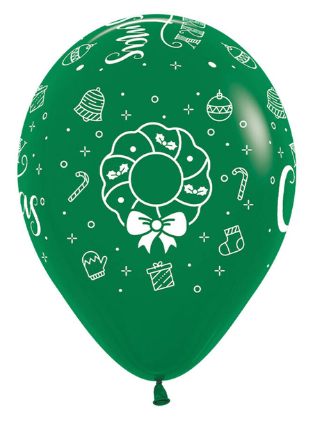 Balon gumowy świąteczny Merry Christmas Sempertex 12 cali 1 szt.