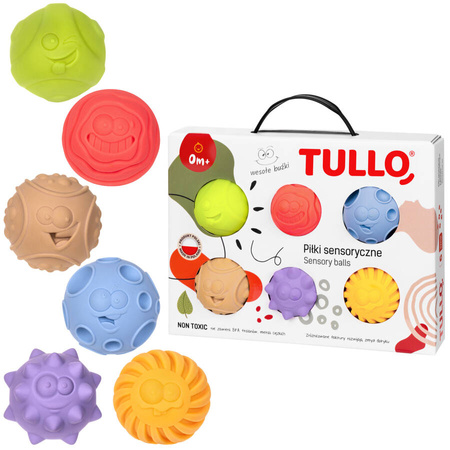 Piłeczki sensoryczne buźki 6 szt. Tullo