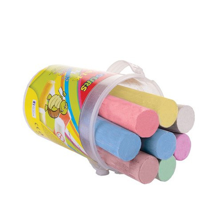 Kreda kolorowa 8 sztuk okragła chodnikowa duża wiaderko Easy