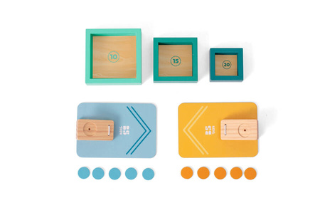 Drewniana gra zręcznościowa - wyrzutnia żetonów