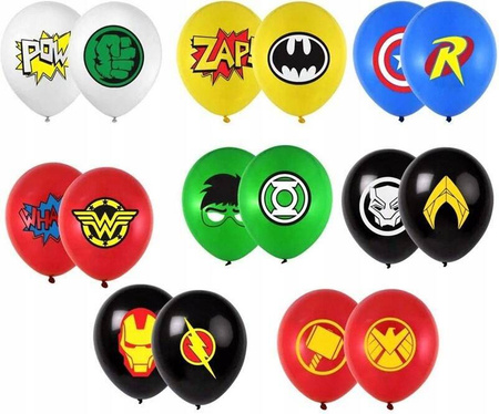 AVENGERS balony gumowe z nadrukiem 15 szt. mix