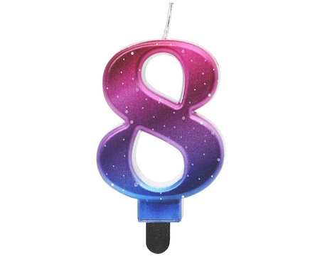 Świeczka urodzinowa cyfra Night Sky metaliczna 8 cm