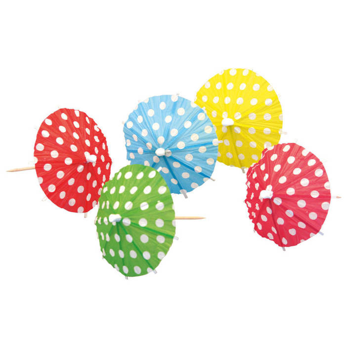 PARASOLKI papierowe do drinków przekąsek 10 szt. kropki