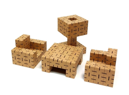 Klocki konstrukcyjne tekturowe do samodzielnego złożenia zestaw 50 sztuk Cardblocks