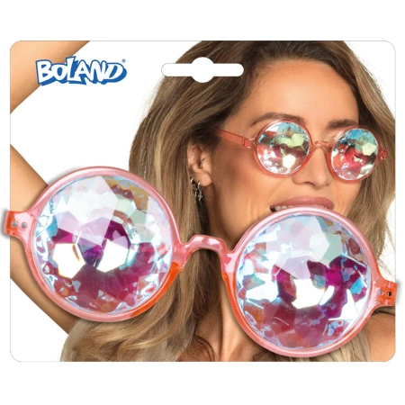 Okulary kalejdoskopowe na imprezę różowe