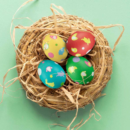 Barwniki do jajek wielkanocnych 4 kolory z naklejkami