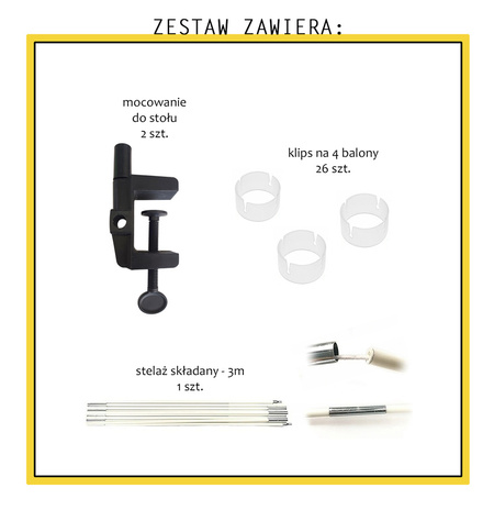 Łuk balonowy do tworzenia girland na stół STELAŻ